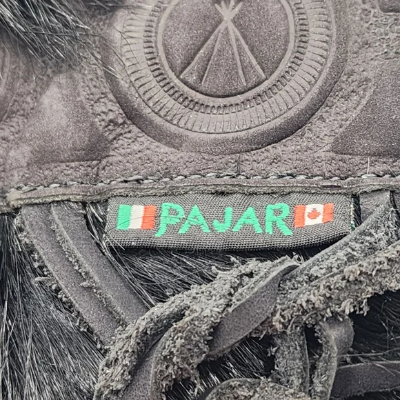 PAJAR Canada Goat Hair Scarlet Shealing Fur Winter & Rain Boots Black Size 10 - Picture 8 of 9